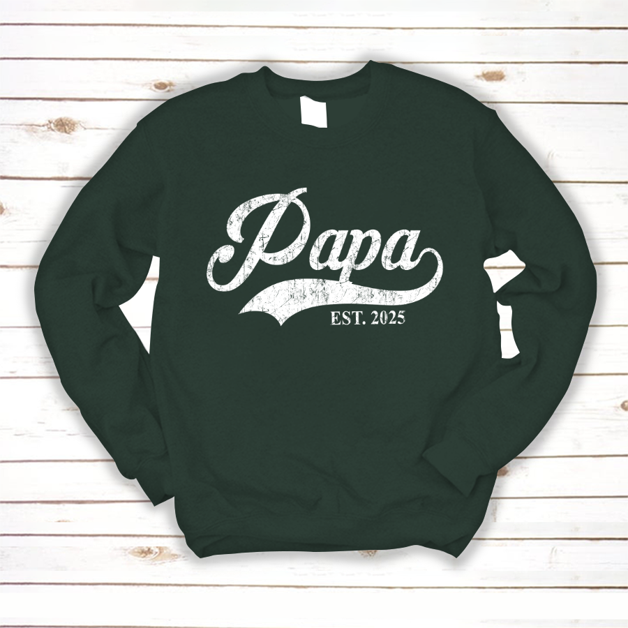 Custom Papa Est 2025 Father's Day Gift Shirt