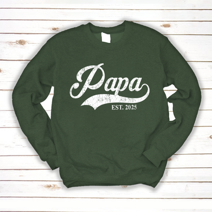 Custom Papa Est 2025 Father's Day Gift Shirt