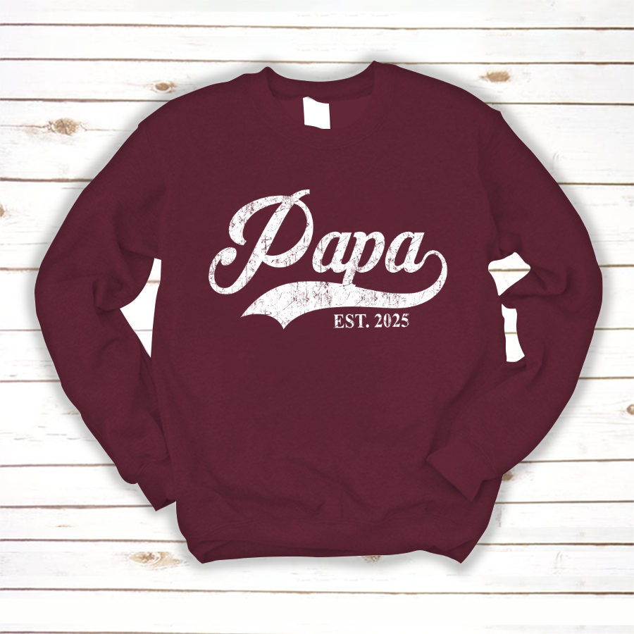 Custom Papa Est 2025 Father's Day Gift Shirt