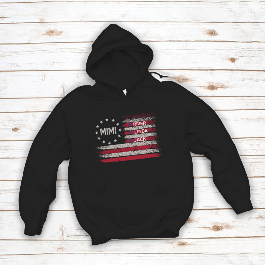 Customized Mimi Grandkids Flag , Best Mother's Day Gift Hoodie