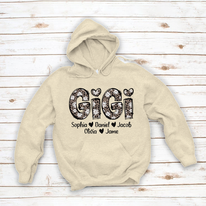 Daisy Leopard Gigi Custom Gigi and Kids Mothers Day Gift Shirt