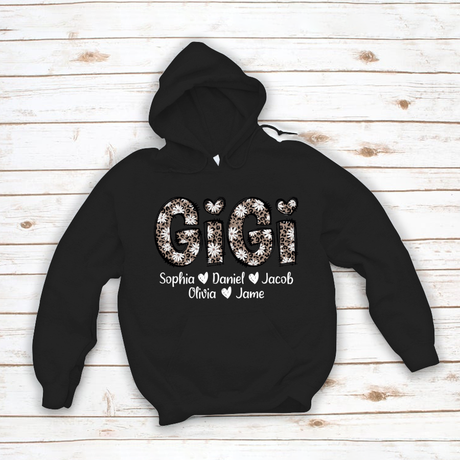 Daisy Leopard Gigi Custom Gigi and Kids Mothers Day Gift Shirt