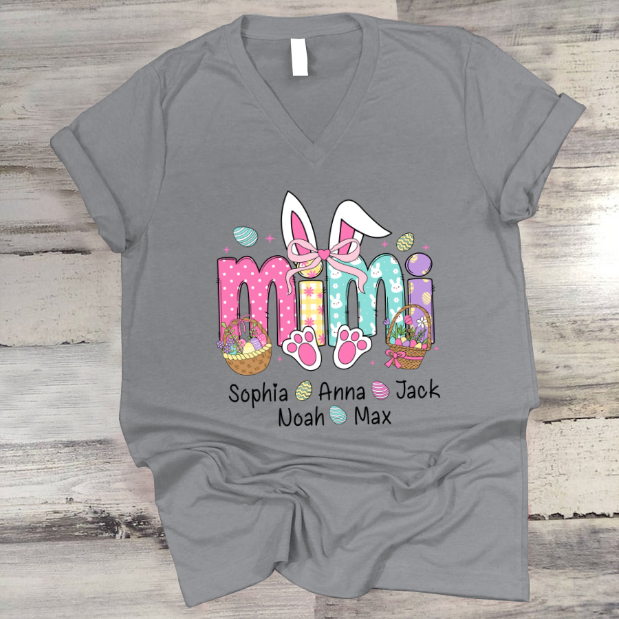 Easter Mimi Bunny Gift For Family, Custom Grandma And Grandkids Gifts Easter Day