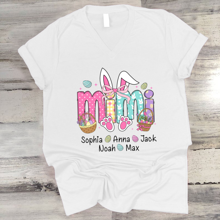 Easter Mimi Bunny Gift For Family, Custom Grandma And Grandkids
