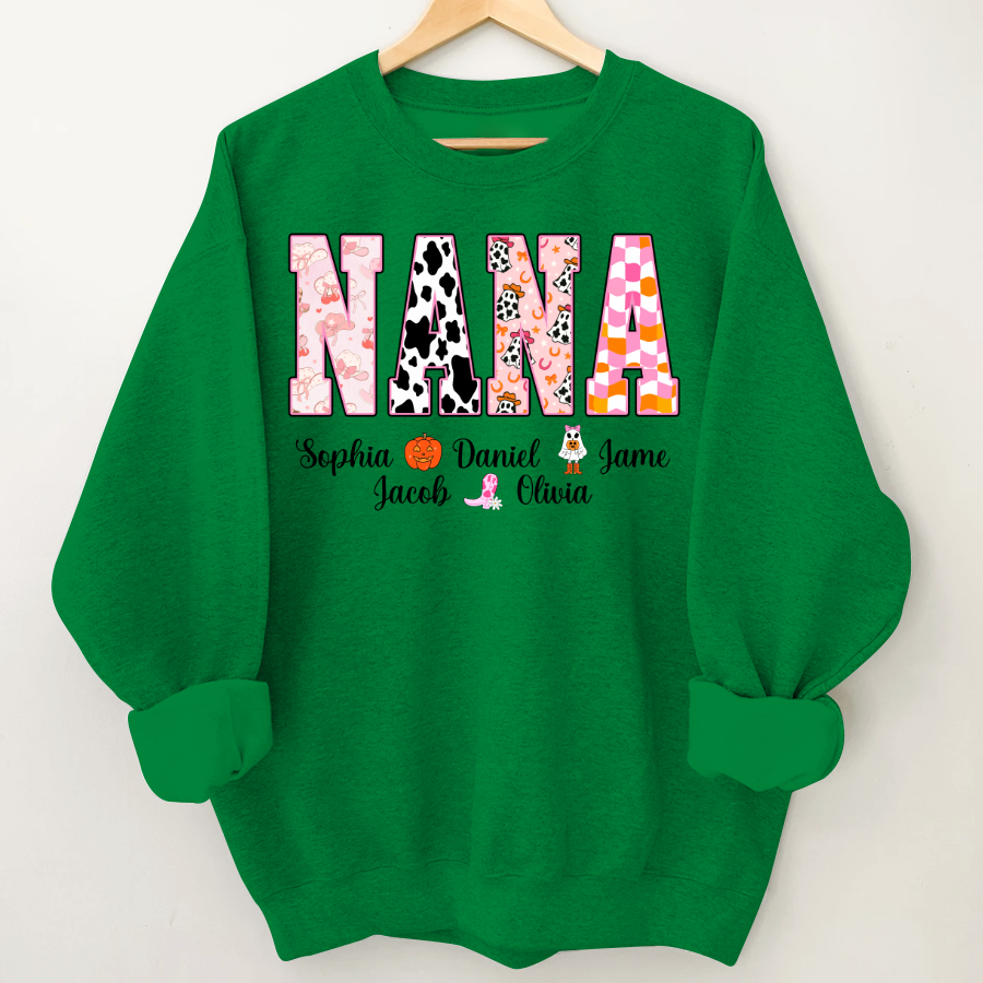 Ghost Halloween Fall Custom Nana And Grandkids Shirt