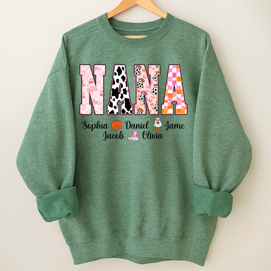 Ghost Halloween Fall Custom Nana And Grandkids Shirt