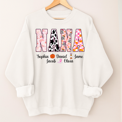 Ghost Halloween Fall Custom Nana And Grandkids Shirt