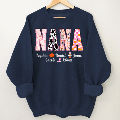 Ghost Halloween Fall Custom Nana And Grandkids Shirt