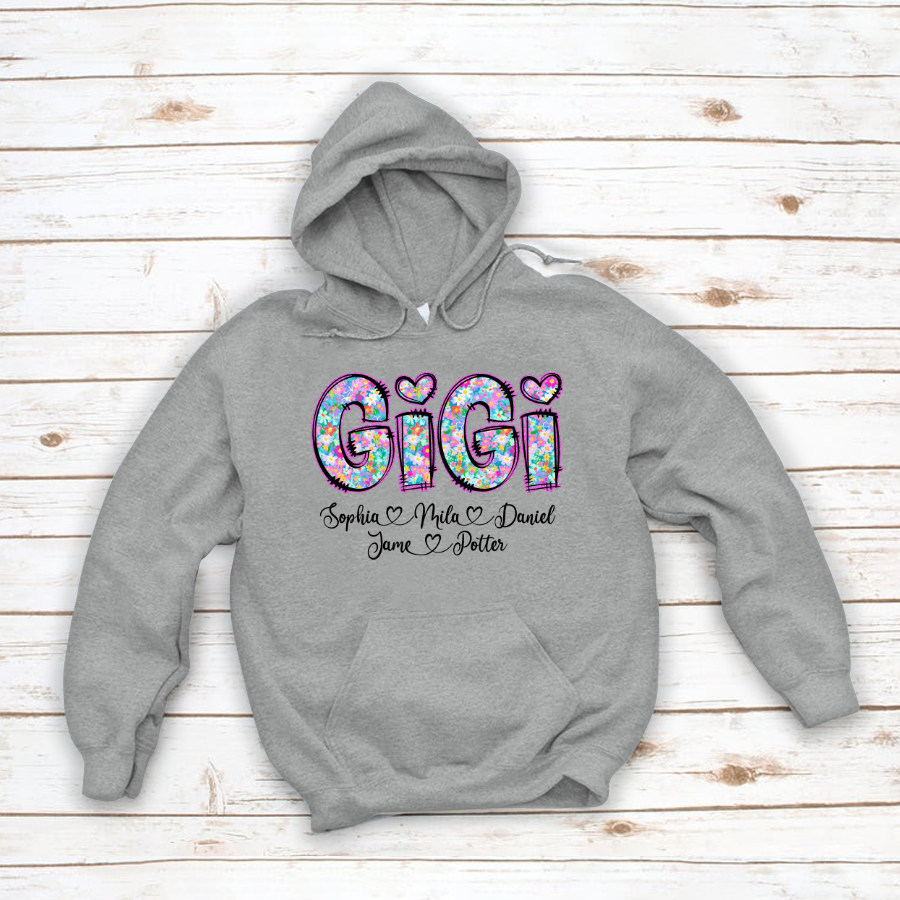 Gigi Coquette Floral Gigi And Grandkids Mothers Day Shirt