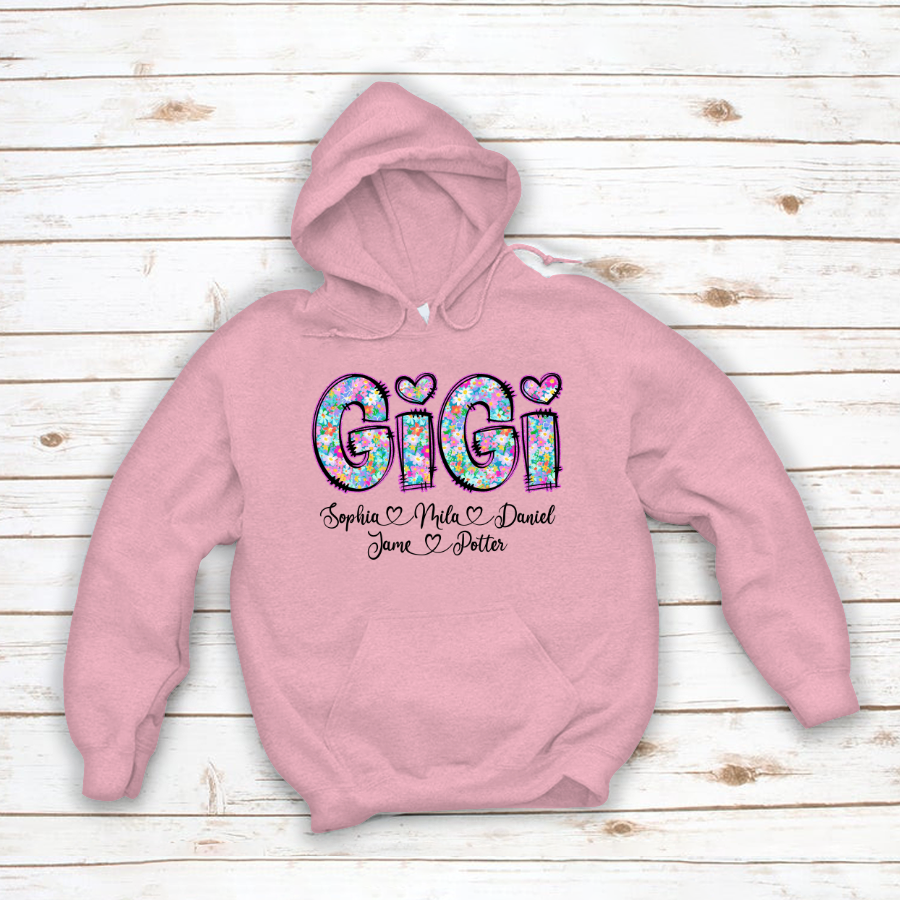 Gigi Coquette Floral Gigi And Grandkids Mothers Day Shirt