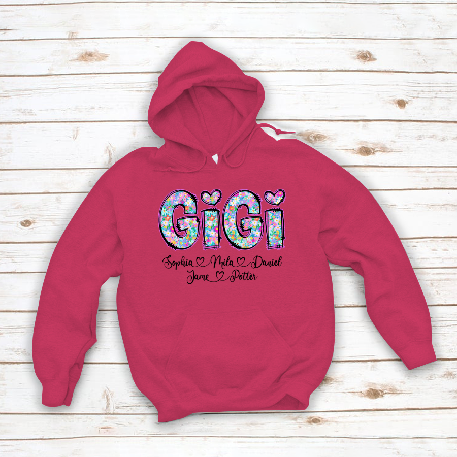 Gigi Coquette Floral Gigi And Grandkids Mothers Day Shirt