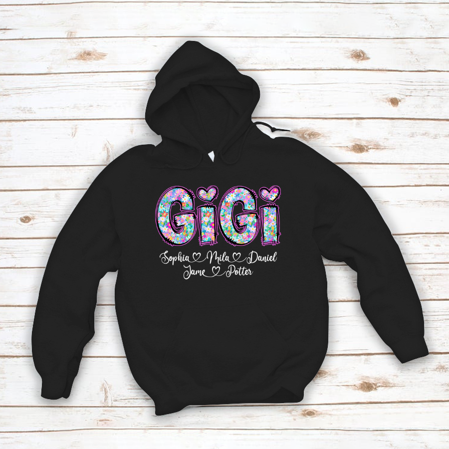 Gigi Coquette Floral Gigi And Grandkids Mothers Day Shirt