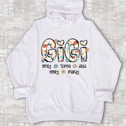 Gigi Mimi Grandma Boho Floral Custom Grandma And Grandkids