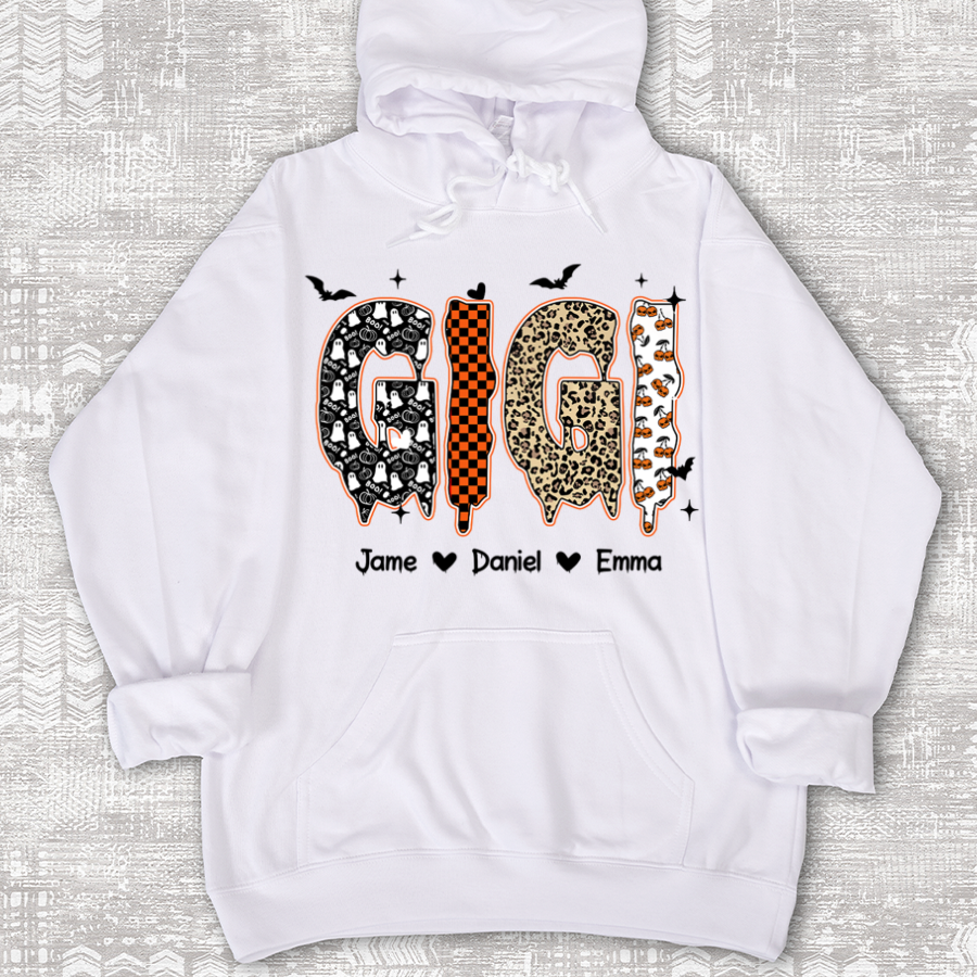 Personalized Halloween Pumpkin Gigi and Grandkids Shirt