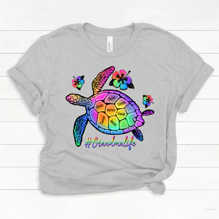 GrandmaLife Turtle With Grandmakids Summer Classic Canvas