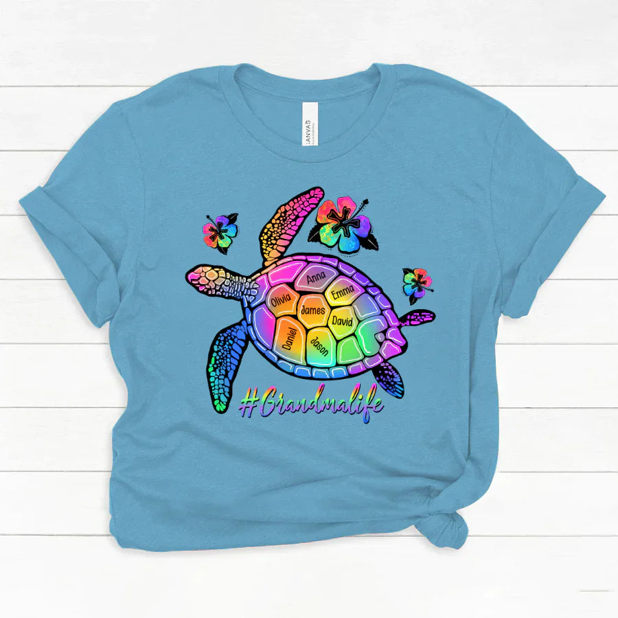 GrandmaLife Turtle With Grandmakids Summer Classic Canvas