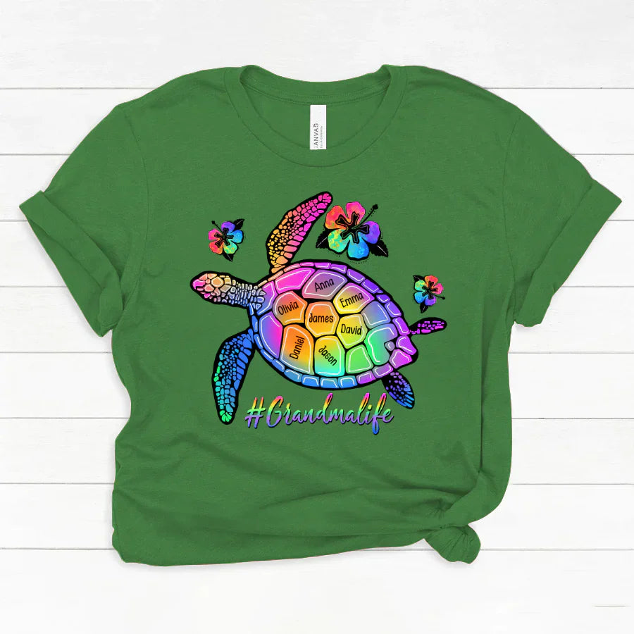 GrandmaLife Turtle With Grandmakids Summer Classic Canvas