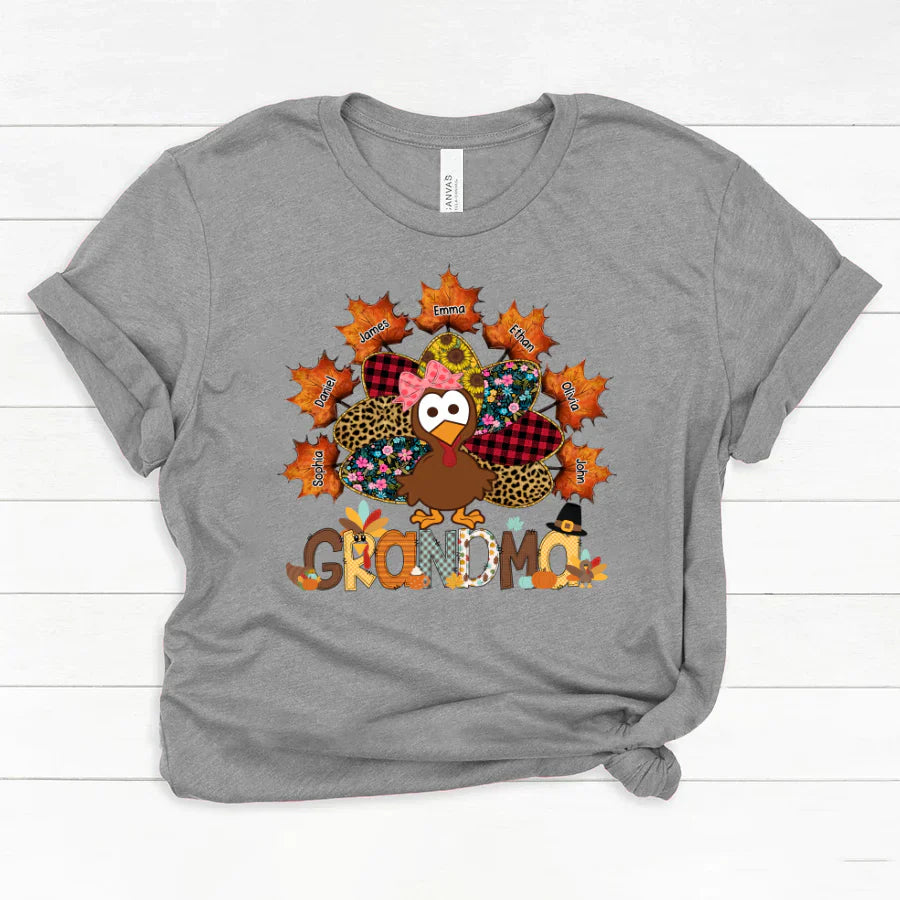 Grandma And Grandkids Thanksgiving Autumn Turkey Classic Canvas