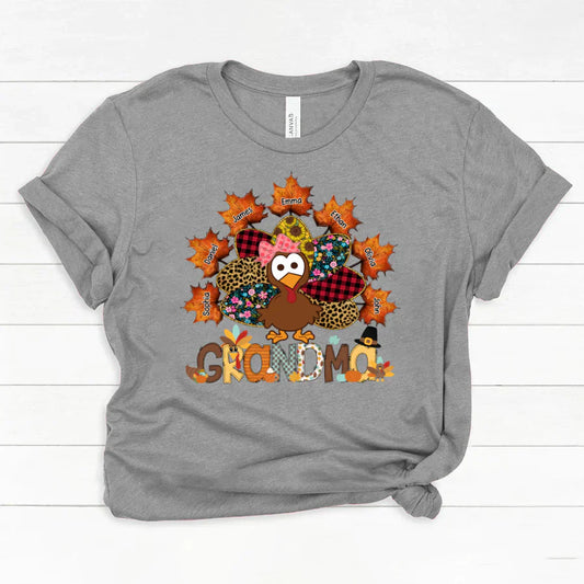 Grandma And Grandkids Thanksgiving Autumn Turkey Classic Canvas
