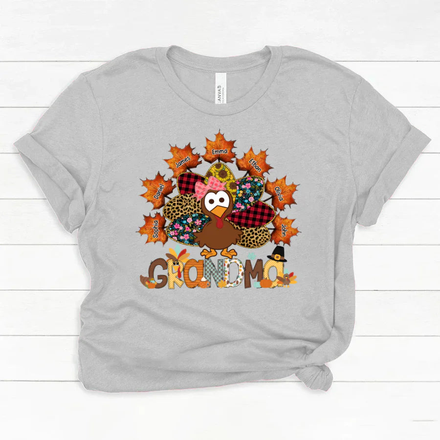 Grandma And Grandkids Thanksgiving Autumn Turkey Classic Canvas