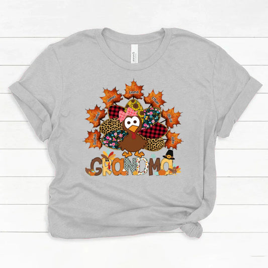 Grandma And Grandkids Thanksgiving Autumn Turkey Classic Canvas