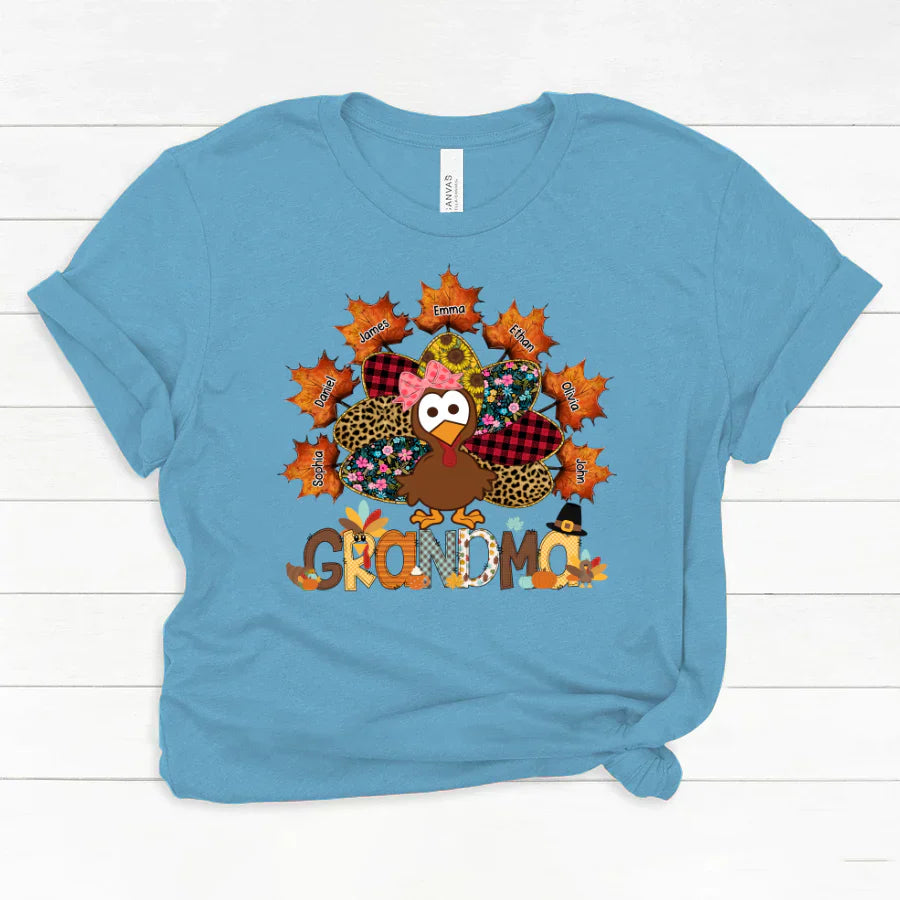 Grandma And Grandkids Thanksgiving Autumn Turkey Classic Canvas