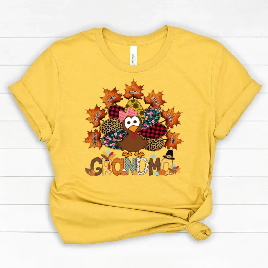 Grandma And Grandkids Thanksgiving Autumn Turkey Classic Canvas
