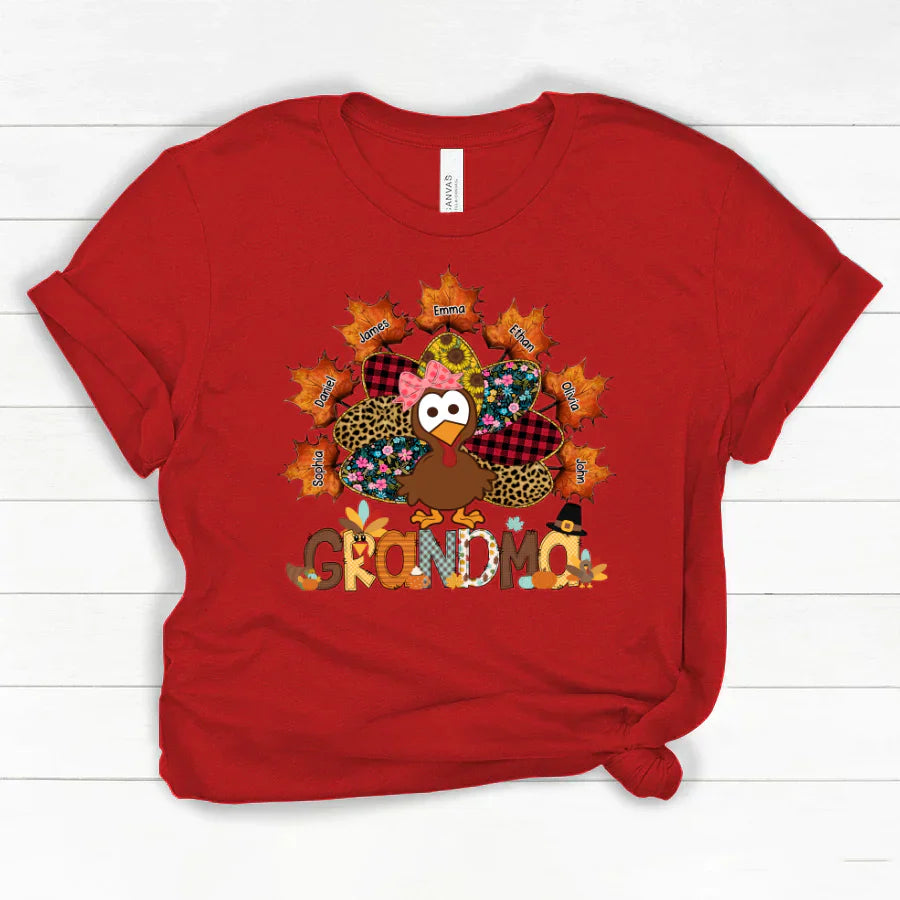 Grandma And Grandkids Thanksgiving Autumn Turkey Classic Canvas