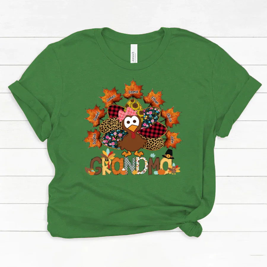 Grandma And Grandkids Thanksgiving Autumn Turkey Classic Canvas