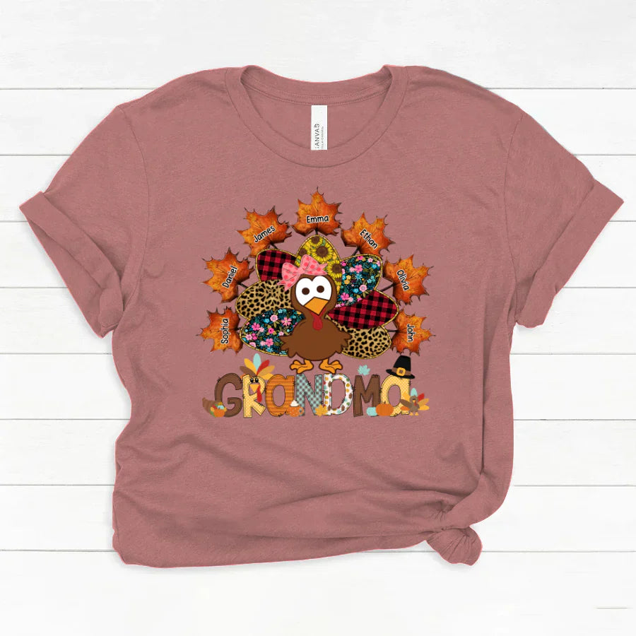 Grandma And Grandkids Thanksgiving Autumn Turkey Classic Canvas