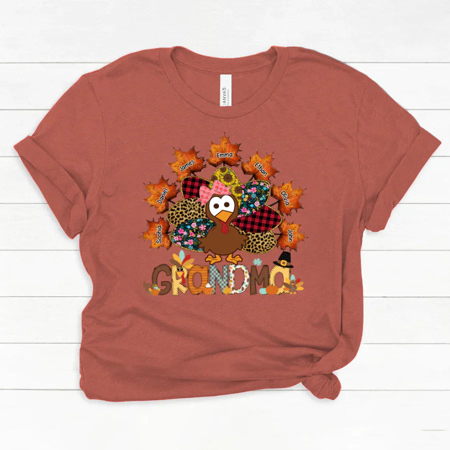 Grandma And Grandkids Thanksgiving Autumn Turkey Classic Canvas