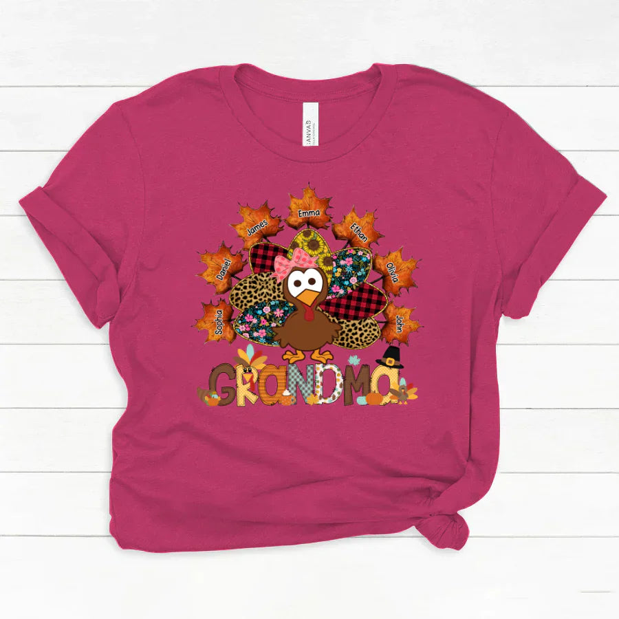 Grandma And Grandkids Thanksgiving Autumn Turkey Classic Canvas