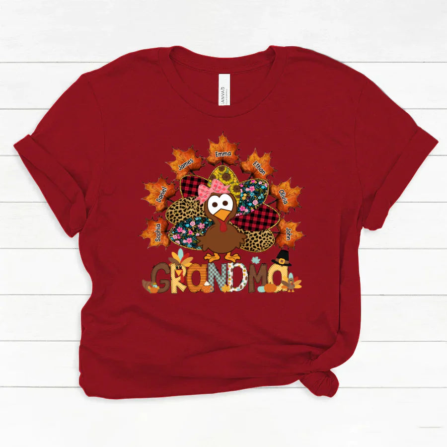 Grandma And Grandkids Thanksgiving Autumn Turkey Classic Canvas