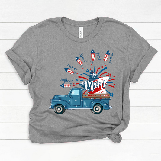 Grandma Truck Star 4th Of July and grandkids CL01 Classic Canvas