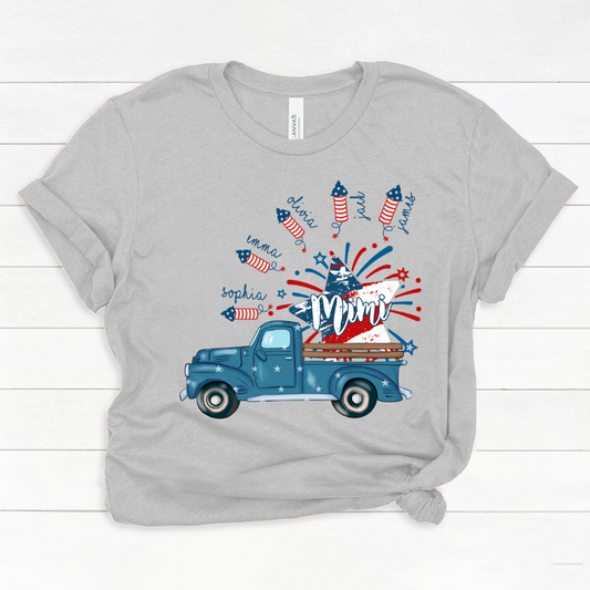 Grandma Truck Star 4th Of July and grandkids CL01 Classic Canvas