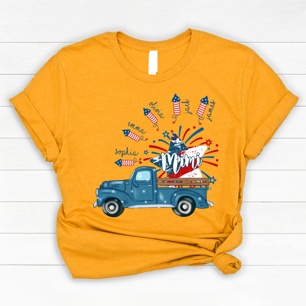 Grandma Truck Star 4th Of July and grandkids CL01 Classic Canvas