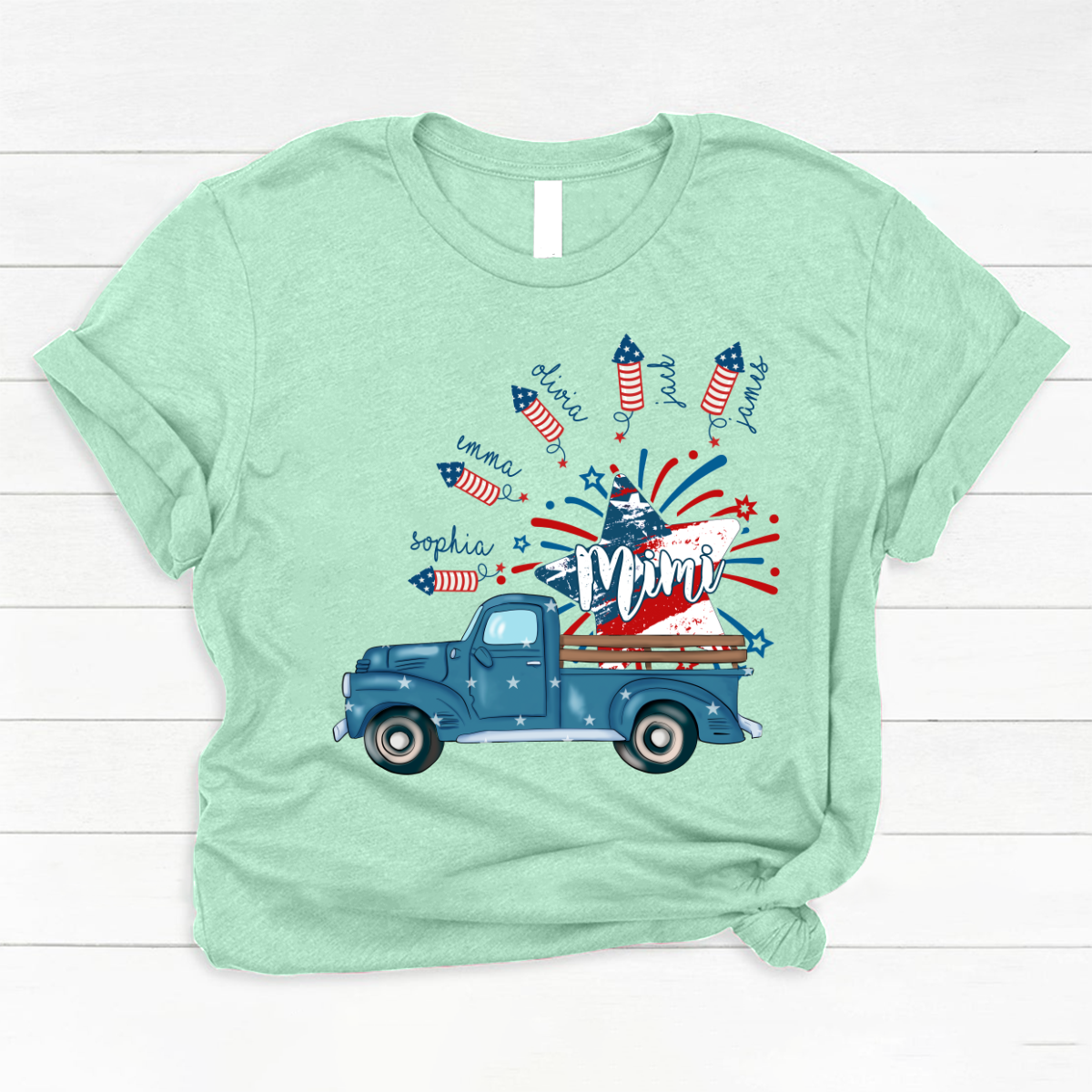 Grandma Truck Star 4th Of July and grandkids CL01 Classic Canvas