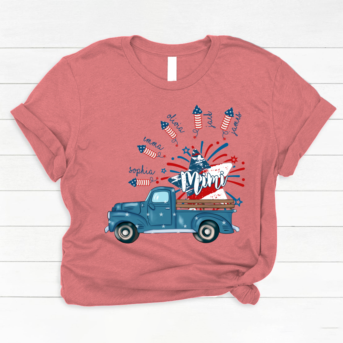 Grandma Truck Star 4th Of July and grandkids CL01 Classic Canvas