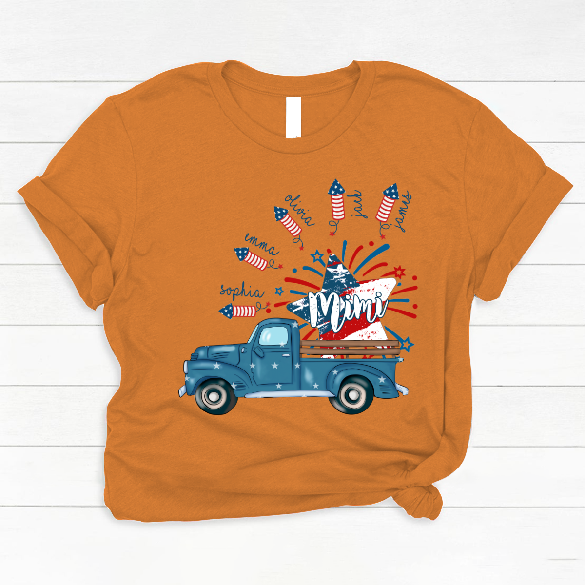 Grandma Truck Star 4th Of July and grandkids CL01 Classic Canvas