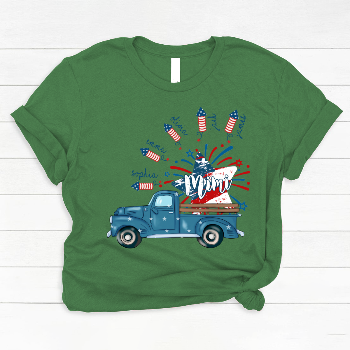 Grandma Truck Star 4th Of July and grandkids CL01 Classic Canvas