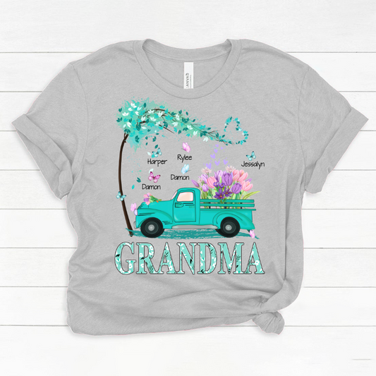 Grandma truck flower And Grandkids Mother's Day Classic Canvas