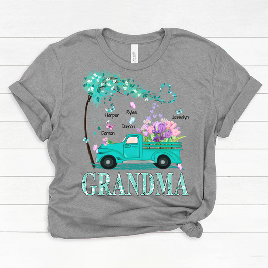 Grandma truck flower And Grandkids Mother's Day Classic Canvas