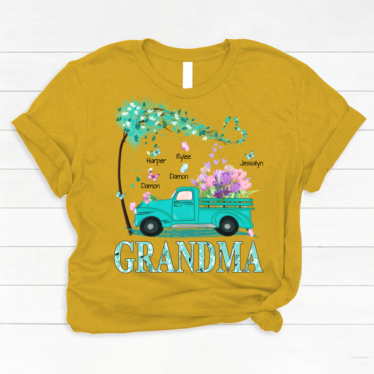 Grandma truck flower And Grandkids Mother's Day Classic Canvas