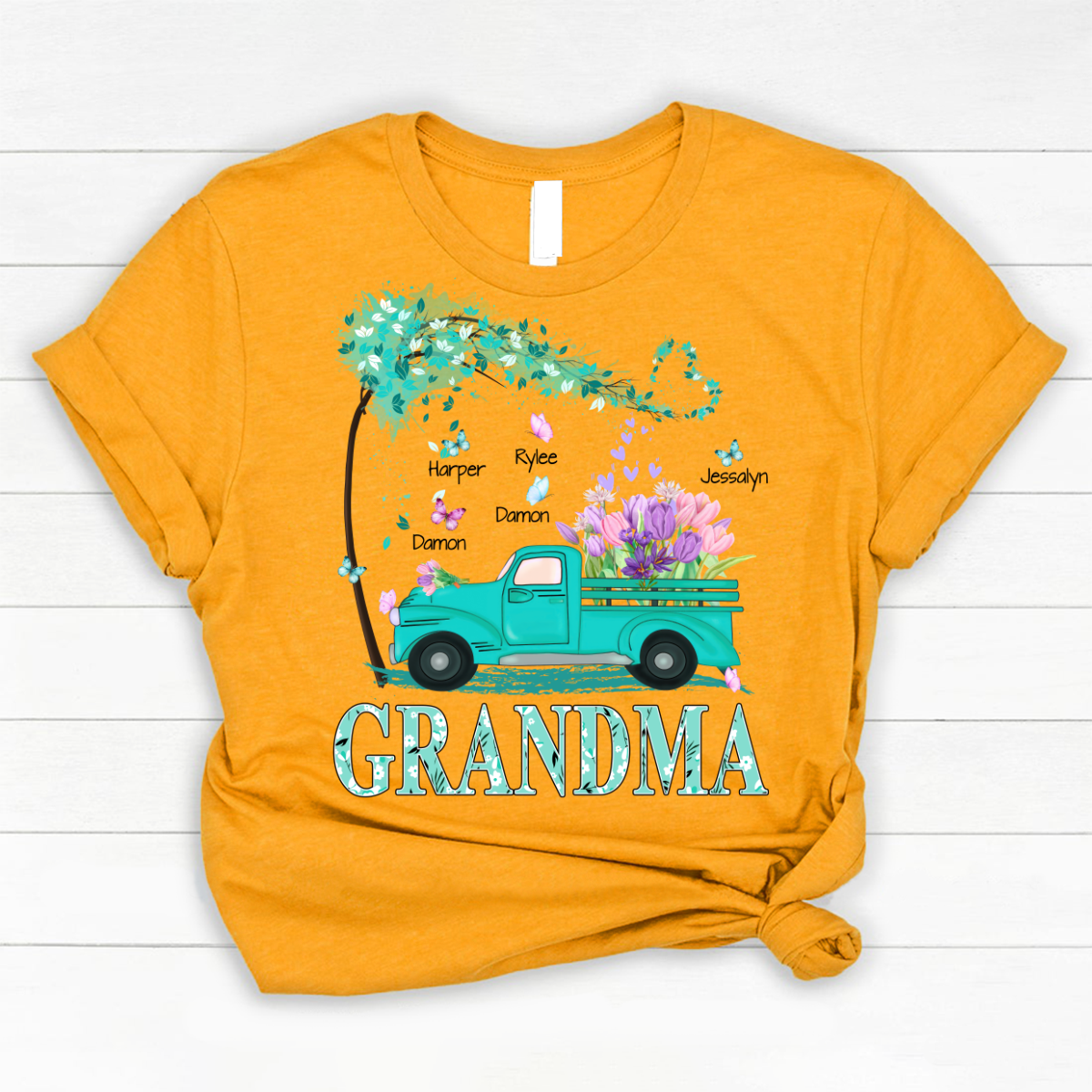 Grandma truck flower And Grandkids Mother's Day Classic Canvas
