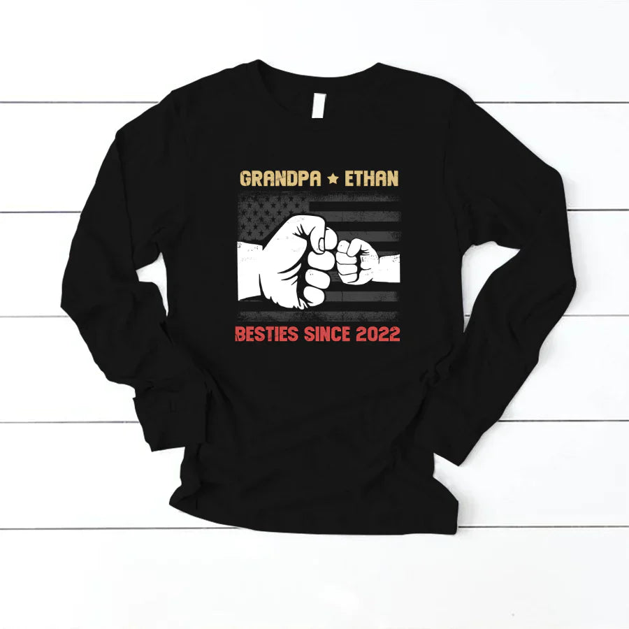 Grandpa And Grandkids Flag American VTN221126 Longsleeve