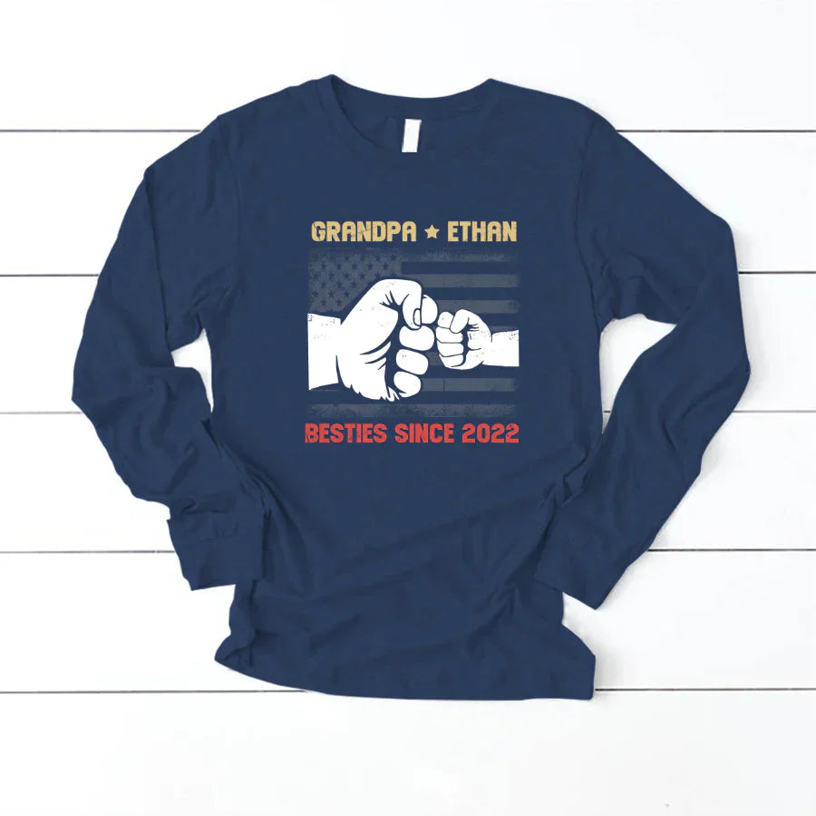 Grandpa And Grandkids Flag American VTN221126 Longsleeve
