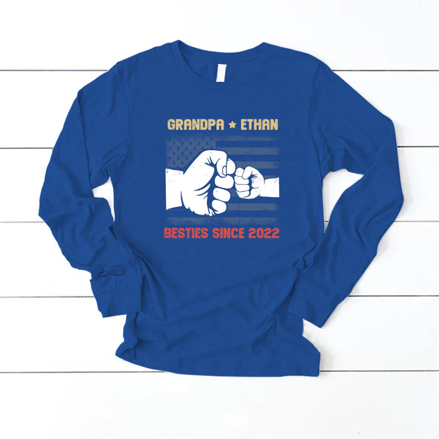 Grandpa And Grandkids Flag American VTN221126 Longsleeve