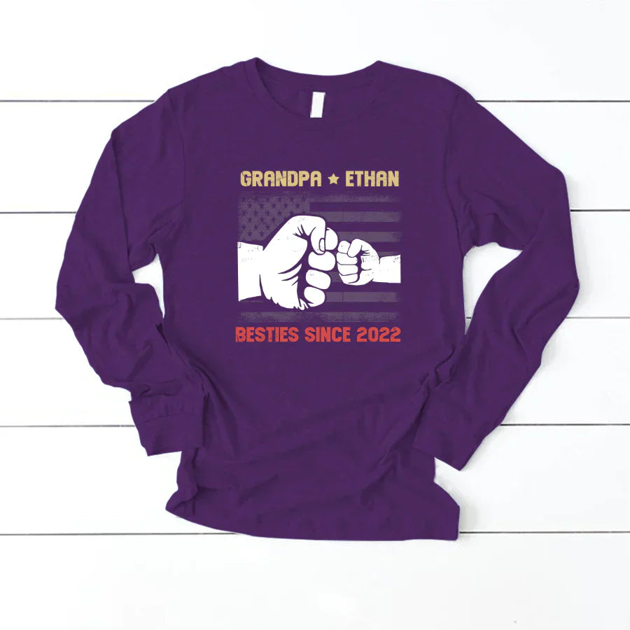 Grandpa And Grandkids Flag American VTN221126 Longsleeve