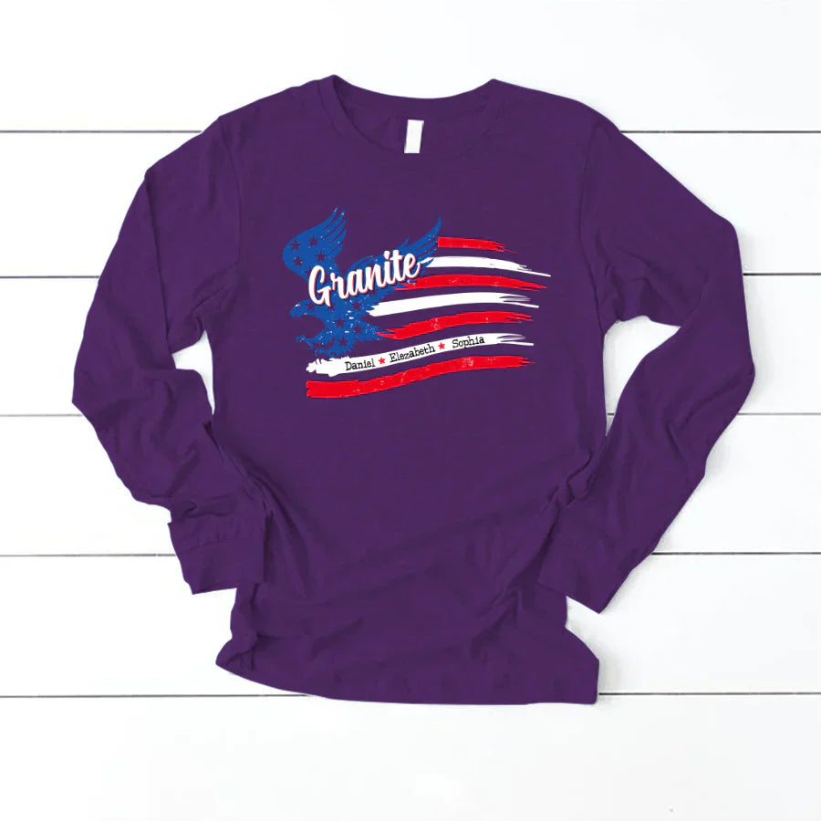 Granite With Grandkids Names 4th Of July CTL94 Longsleeve