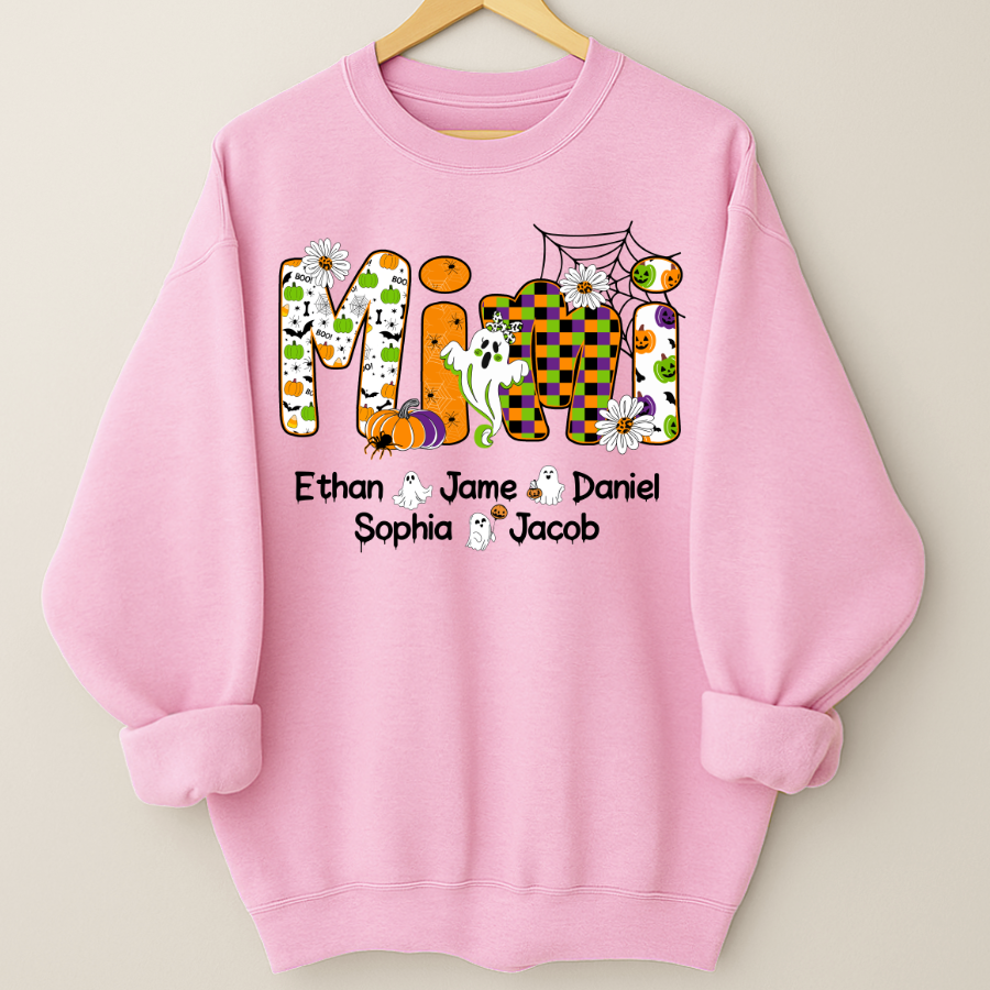 Halloween Mimi Custom Grandma And Grandkids Spooky Shirt